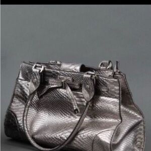 Vintage Liz Claiborne Metallic Silver Satchel